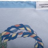Hermes "Le Timbalier" Bleu Ciel Washed Silk Twill Scarf 90cm