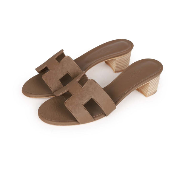 Hermes Vert Bosphore Calfskin Leather Oasis Sandals Size 8.5/39 - Yoogi's  Closet