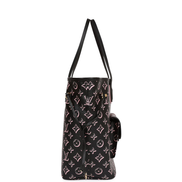 Louis Vuitton Black x Pink Monogram Fall for You Neverfull MM Tote 63lz718s