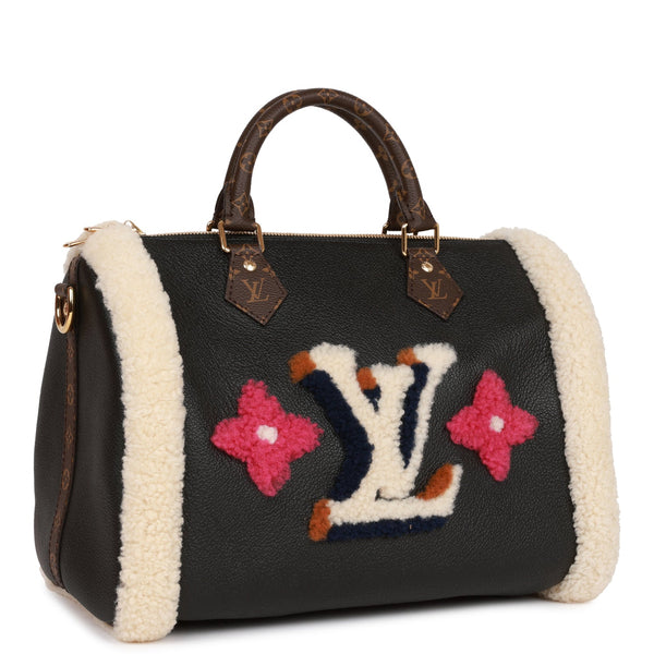 Louis Vuitton, Bags, Louis Vuitton Teddy Muffle Leather And Monogram Teddy  Shearling Black Neutral