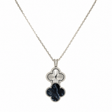 Van Cleef & Arpels Alhambra Secret Pendant Watch Necklace Pietersite, Diamonds, 18K White Gold Guilloche - Thumbnail View 1