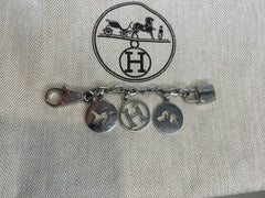 FOR CK Preowned Hermes Breloque Olga Bag Charm Palladium Hardware