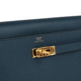 Hermes Kelly Wallet To Go Bleu De Prusse Evercolor Gold Hardware