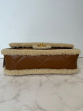 Chanel Medium Shearling Flap Bag Brown Lambskin Brushed Gold Hardware