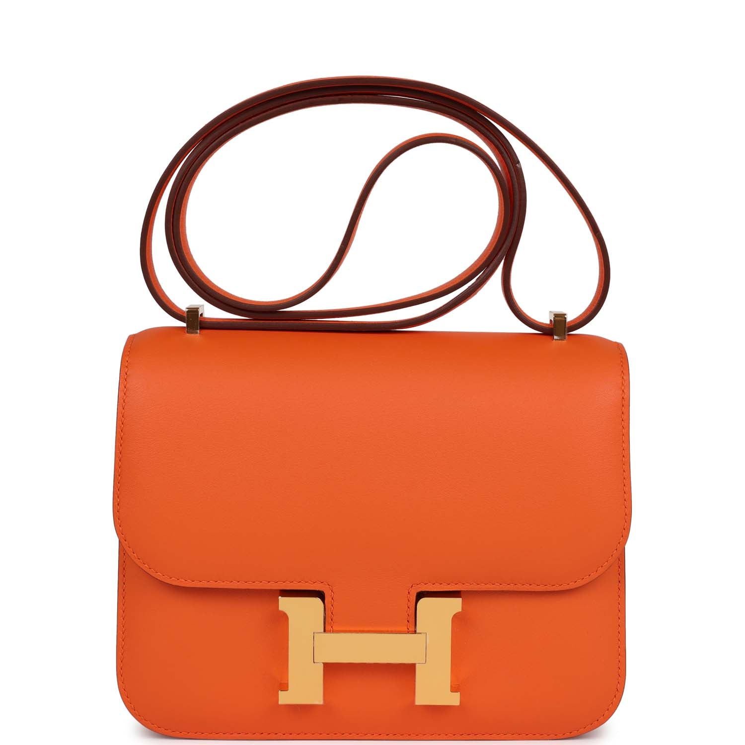 Hermes Constance 18 Orange Swift Gold Hardware