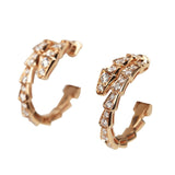 Bvlgari Serpenti Viper Earrings 18K Rose Gold Hardware & Diamonds - Thumbnail View 4
