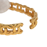 Vintage Chanel CC Bangle Bracelet Gold Hardware