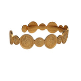 Vintage Chanel 24K Gold Plated Coin Cuff Bracelet