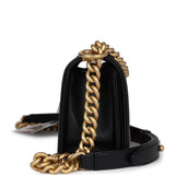 Chanel Small Boy Bag Black Caviar Antique Gold Hardware