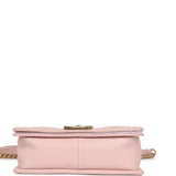 Chanel Medium Boy Bag Light Pink Lambskin Antique Gold Hardware