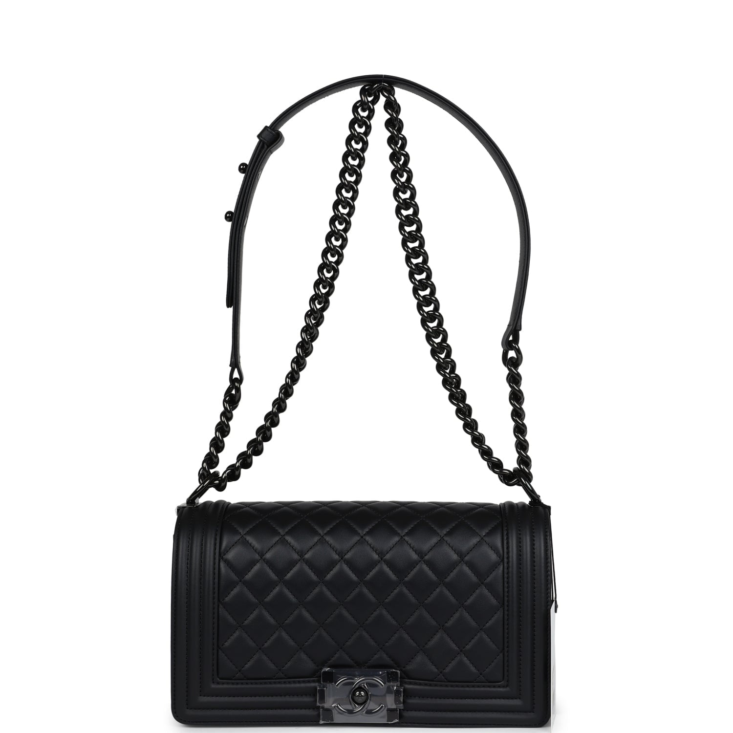 Chanel Medium Boy Bag SO Black Calfskin Black Hardware – Madison Avenue ...