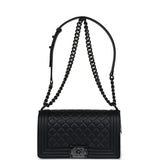 Chanel Medium Boy Bag SO Black Calfskin Black Hardware