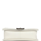 Chanel Medium Boy Bag White Caviar Light Gold Hardware