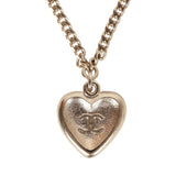 Chanel Crystal Heart Charm Bracelet Light Gold Tone Hardware