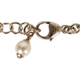 Chanel Crystal Heart Charm Bracelet Light Gold Tone Hardware