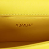 Chanel Medium Chevron Boy Bag Yellow Grained Calfskin Brushed Gold Hardware - Thumbnail View 9