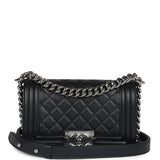 Chanel Small Boy Bag Black Lambskin Ruthenium Hardware