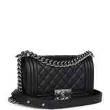 Chanel Small Boy Bag Black Lambskin Ruthenium Hardware