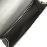 Pre-owned Chanel Medium Boy Bag Black Chevron Velvet Antique Gold Hardware