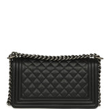 Chanel Medium Boy Bag Black Caviar Aged Ruthenium Hardware
