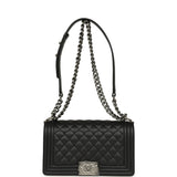 Chanel Medium Boy Bag Black Caviar Aged Ruthenium Hardware