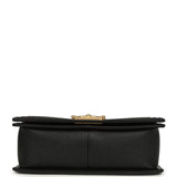 Chanel Medium Boy Bag Black Caviar Antique Gold Hardware