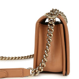 Pre-owned Chanel Medium Boy Bag Caramel Shiny Caviar Light Gold Hardware