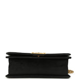 Pre-owned Chanel Medium Boy Bag Black Velvet Antique Gold Hardware