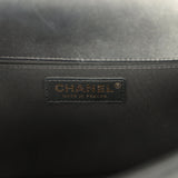 Pre-owned Chanel Medium Boy Bag Black Velvet Antique Gold Hardware