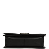 Pre-owned Chanel Medium Boy Bag Black Caviar Aged Ruthenium Hardware