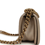 Pre-owned Chanel Mini "Scales" Boy Bag Light Gold Calfskin Antique Gold Hardware - Thumbnail View 4