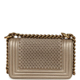 Pre-owned Chanel Mini "Scales" Boy Bag Light Gold Calfskin Antique Gold Hardware - Thumbnail View 5