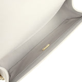 Chanel Medium Boy Bag Light Grey Caviar Light Gold Hardware