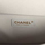 Chanel Medium Boy Bag Light Grey Caviar Light Gold Hardware