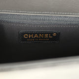 Chanel Medium Boy Bag Black Patent Antique Gold Hardware