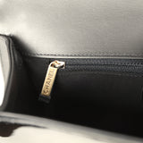 Chanel Medium Boy Bag Black Patent Antique Gold Hardware