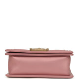 Chanel Small Boy Bag Pink Iridescent Lambskin Antique Gold Hardware - Thumbnail View 6