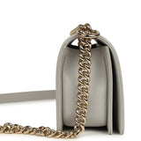 Chanel Medium Boy Bag Light Grey Caviar Light Gold Hardware - Thumbnail View 3