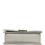 Chanel Medium Boy Bag Light Grey Caviar Light Gold Hardware - Thumbnail View 6