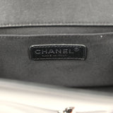 Pre-owned Chanel Medium Boy Bag Black Patent Silver Hardware - Thumbnail View 9