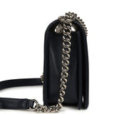 Pre-owned Chanel New Medium Chevron Boy Bag Navy Blue Calfskin Silver Hardware - Thumbnail View 3