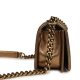 Pre-owned Chanel Small Boy Bag Metallic Gold Python Antique Gold Hardware - Thumbnail View 3