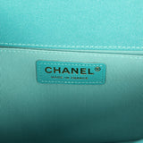 Pre-owned Chanel Medium Boy Bag Turquoise Shiny Caviar Antique Gold Hardware - Thumbnail View 9