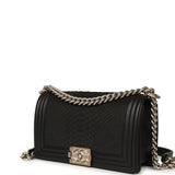 Pre-owned Chanel Boy Bag Black Python, Calfskin Matte Silver Hardware - Thumbnail View 5