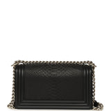Pre-owned Chanel Boy Bag Black Python, Calfskin Matte Silver Hardware - Thumbnail View 4