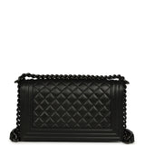 Pre-owned Chanel Medium Boy Bag So Black Caviar Black Hardware - Thumbnail View 4