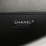 Pre-owned Chanel Medium Boy Bag So Black Caviar Black Hardware - Thumbnail View 9