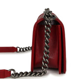 Chanel Medium Boy Bag Dark Red Shiny Caviar Aged Ruthenium Hardware - Thumbnail View 3