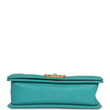 Pre-owned Chanel Medium Boy Bag Turquoise Caviar Antique Gold Hardware - Thumbnail View 6
