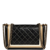 Pre-owned Chanel Medium "Paris-Versailles" Boy Bag Black, Gold, White Lambskin Antique Gold Hardware - Thumbnail View 4